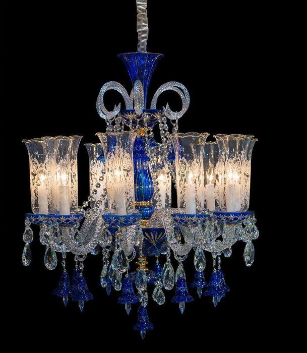 Lighting Winter Palace 10 Light Chandelier in Blue, Clear and Gold - Visions in Furniture (La Mirada, CA)