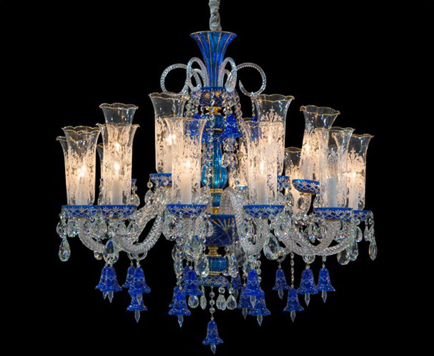 Lighting Winter Palace 18 Light Chandelier in Blue, Clear and Gold - Visions in Furniture (La Mirada, CA)