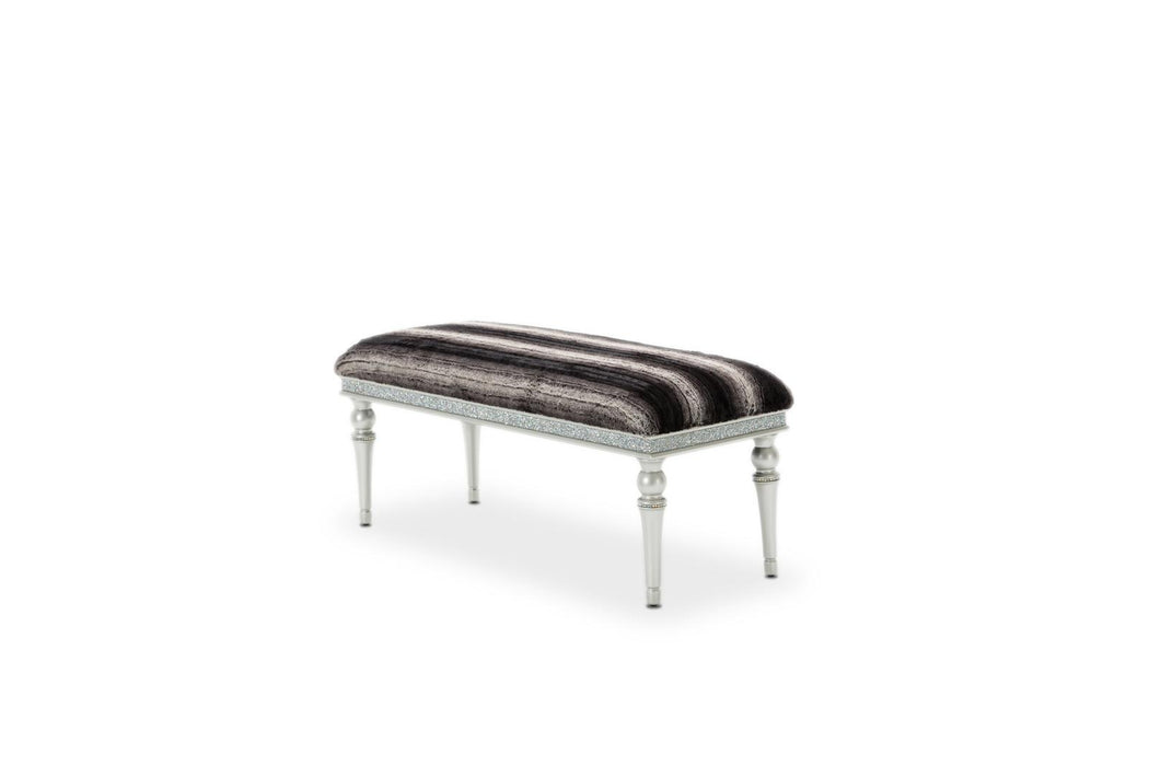 Melrose Plaza Non-Storage Bed Bench in Dove - Visions in Furniture (La Mirada, CA)