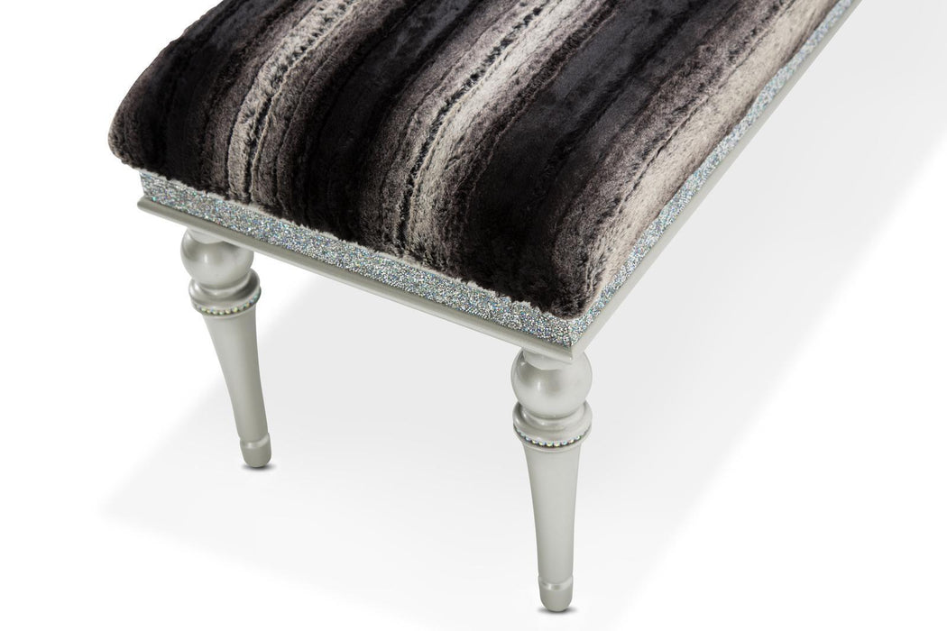 Melrose Plaza Non-Storage Bed Bench in Dove - Visions in Furniture (La Mirada, CA)