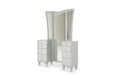 Melrose Plaza Upholstered Vanity in Dove - Visions in Furniture (La Mirada, CA)