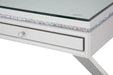 Melrose Plaza Writing Desk with Glass Top in Dove 9019277-217-118 - Visions in Furniture (La Mirada, CA)