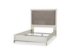 Menlo Station King Panel Bed w/ Fabric Insert in Eucalyptus - Visions in Furniture (La Mirada, CA)
