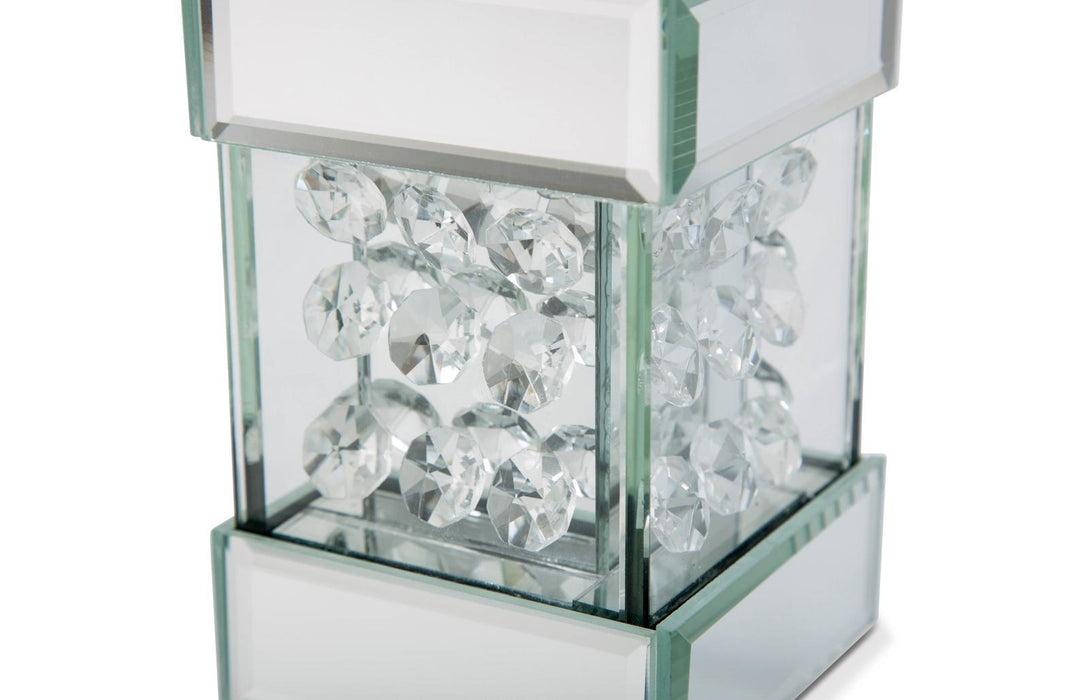Montreal Mirrored/Crystal Candle Holders, Tall (2/pack) - Visions in Furniture (La Mirada, CA)