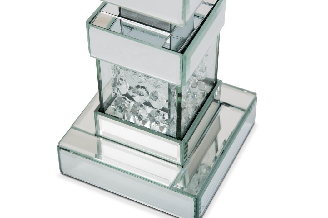 Montreal Mirrored/Crystal Candle Holders, Tall (2/pack) - Visions in Furniture (La Mirada, CA)