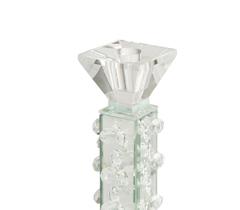 Montreal Slender Mirrored Crystal Candle Holder, Small(6/pack) - Visions in Furniture (La Mirada, CA)