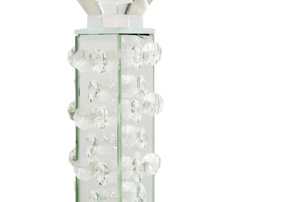 Montreal Slender Mirrored Crystal Candle Holder, Small(6/pack) - Visions in Furniture (La Mirada, CA)
