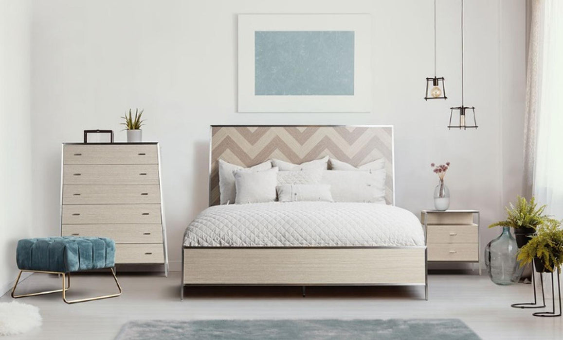 Silverlake Village King Panel Bed in Washed Oak - Visions in Furniture (La Mirada, CA)