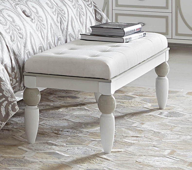 Sky Tower Bedside Bench in White Cloud - Visions in Furniture (La Mirada, CA)