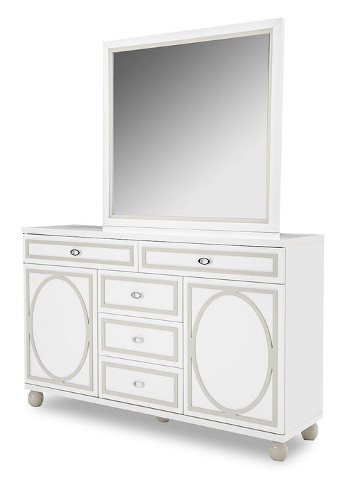 Sky Tower Dresser Mirror in White Cloud - Visions in Furniture (La Mirada, CA)