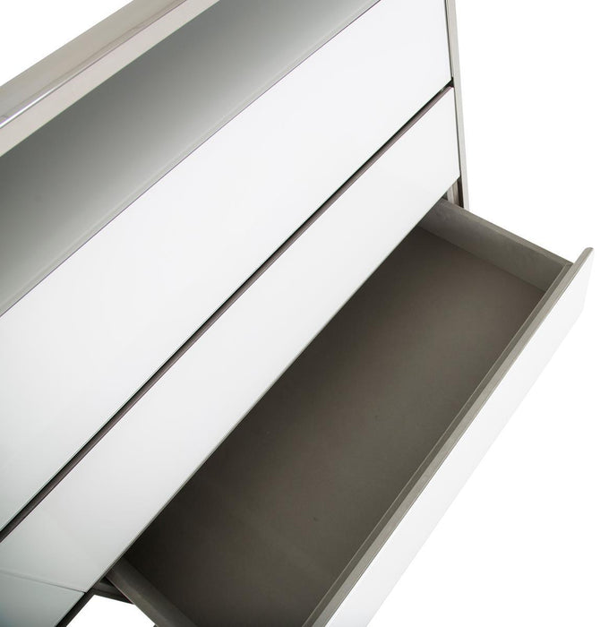 State St Metal Dresser in Glossy White - Visions in Furniture (La Mirada, CA)