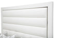 State St Queen Upholstered Panel Bed in Glossy White - Visions in Furniture (La Mirada, CA)