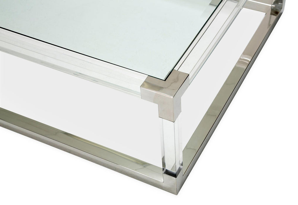State St Rectangular Cocktail Table in Stainless Steel - Visions in Furniture (La Mirada, CA)