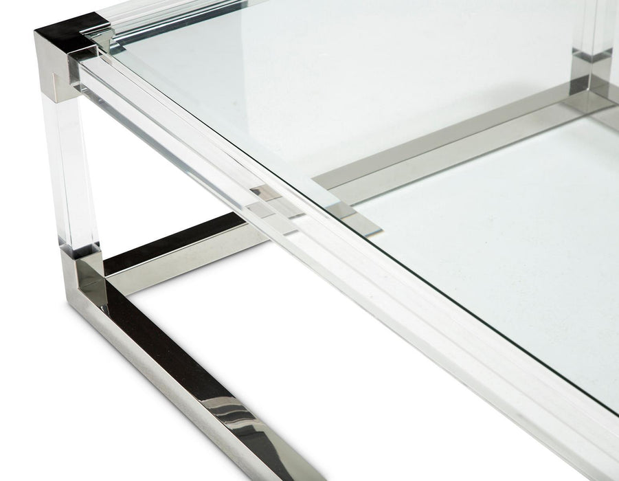 State St Rectangular Cocktail Table in Stainless Steel - Visions in Furniture (La Mirada, CA)