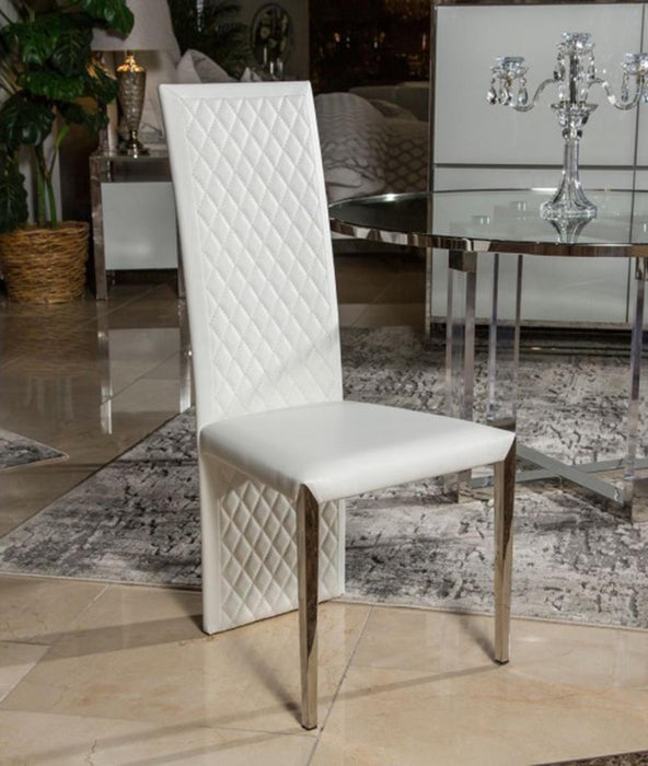 State St Short Side Chair in Glossy White (Set of 2) - Visions in Furniture (La Mirada, CA)