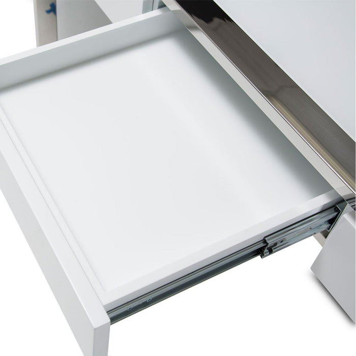 State St Writing Desk in Glossy White - Visions in Furniture (La Mirada, CA)