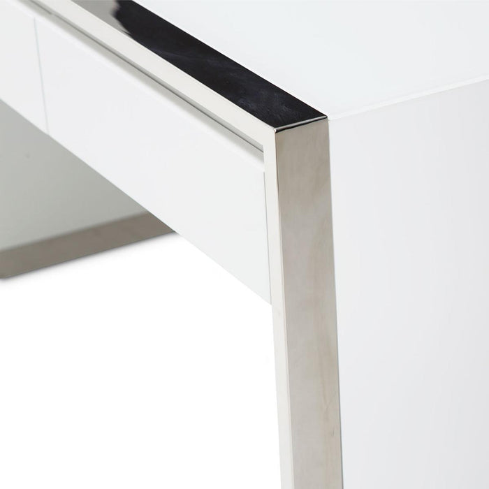 State St Writing Desk in Glossy White - Visions in Furniture (La Mirada, CA)