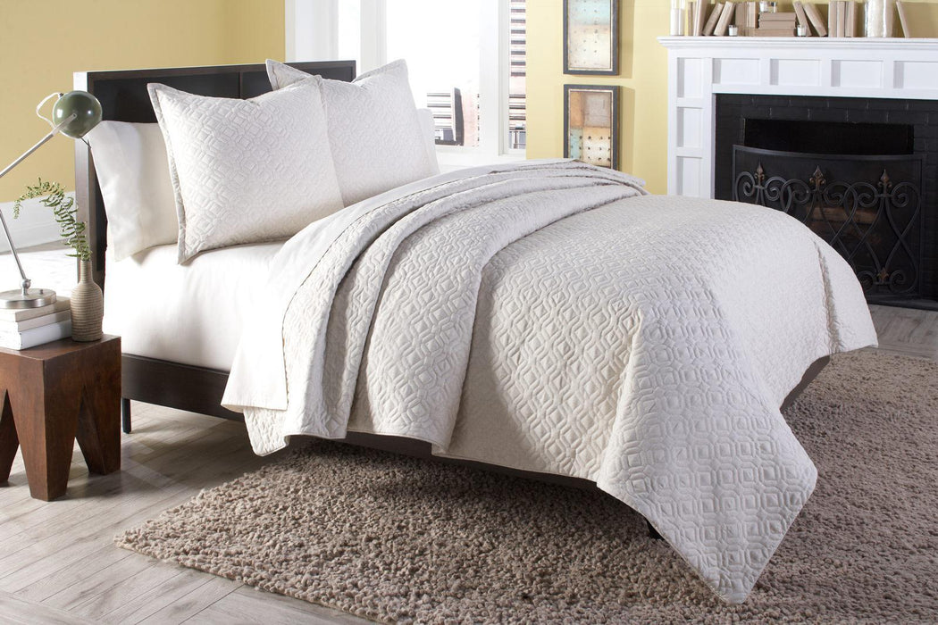 Taylor 3-pc Queen Coverlet/Duvet Set in Linen - Visions in Furniture (La Mirada, CA)