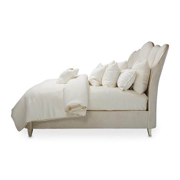 Villa Cherie Eastern King Channel Tufted Upholstered Bed in Caramel - Visions in Furniture (La Mirada, CA)