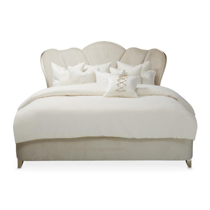 Villa Cherie Eastern King Channel Tufted Upholstered Bed in Caramel - Visions in Furniture (La Mirada, CA)