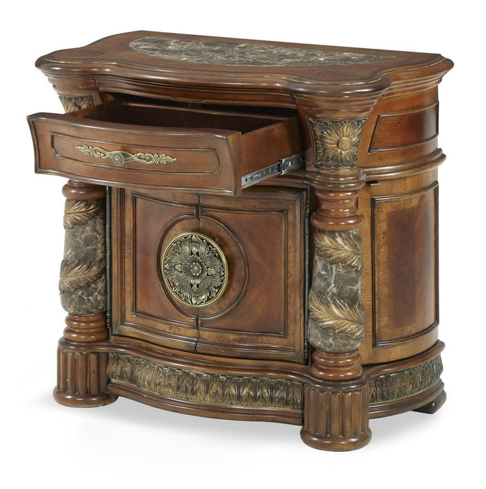 Villa Valencia Bedside Chest in Chestnut - Visions in Furniture (La Mirada, CA)