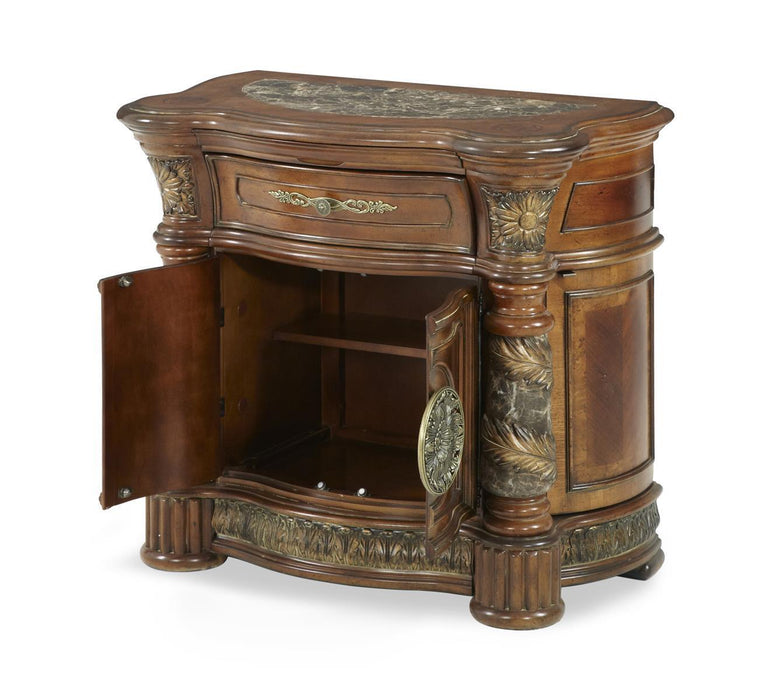 Villa Valencia Bedside Chest in Chestnut - Visions in Furniture (La Mirada, CA)