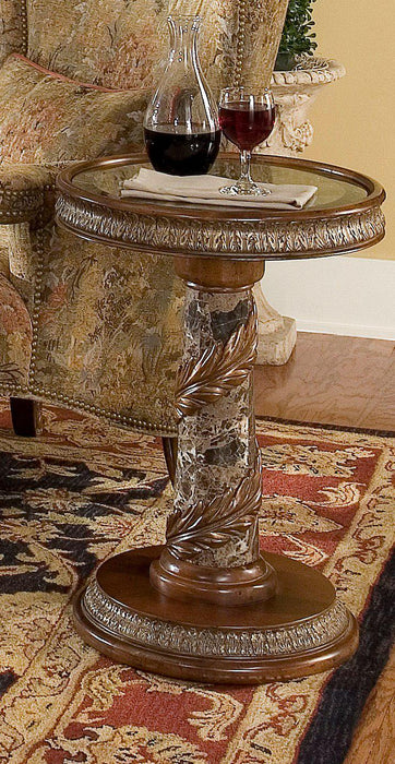 Villa Valencia Chair Side Table in Classic Chestnut - Visions in Furniture (La Mirada, CA)