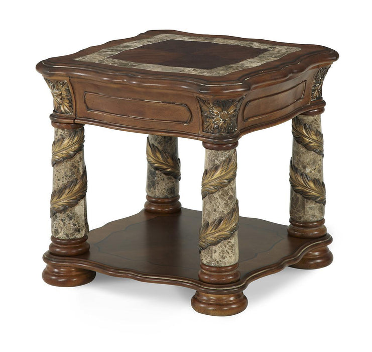 Villa Valencia End Table in Classic Chestnut 72202-55 - Visions in Furniture (La Mirada, CA)
