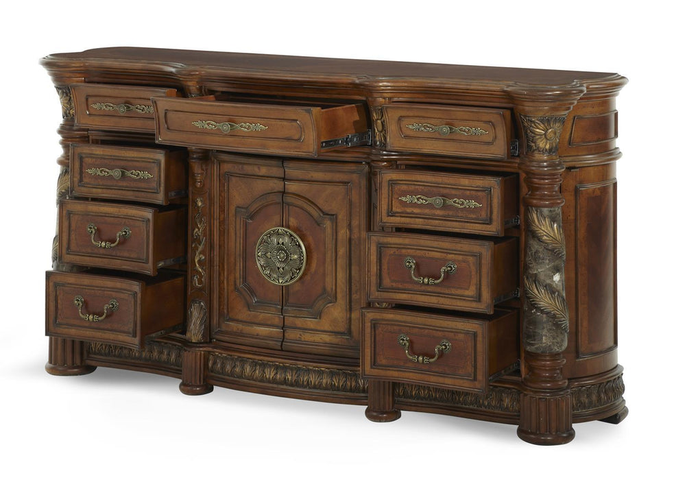 Villa Valencia Storage Console-Dresser in Chestnut - Visions in Furniture (La Mirada, CA)