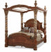 Villa Valencia King Poster Bed with Canopy in Chestnut - Visions in Furniture (La Mirada, CA)
