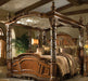 Villa Valencia King Poster Bed with Canopy in Chestnut - Visions in Furniture (La Mirada, CA)