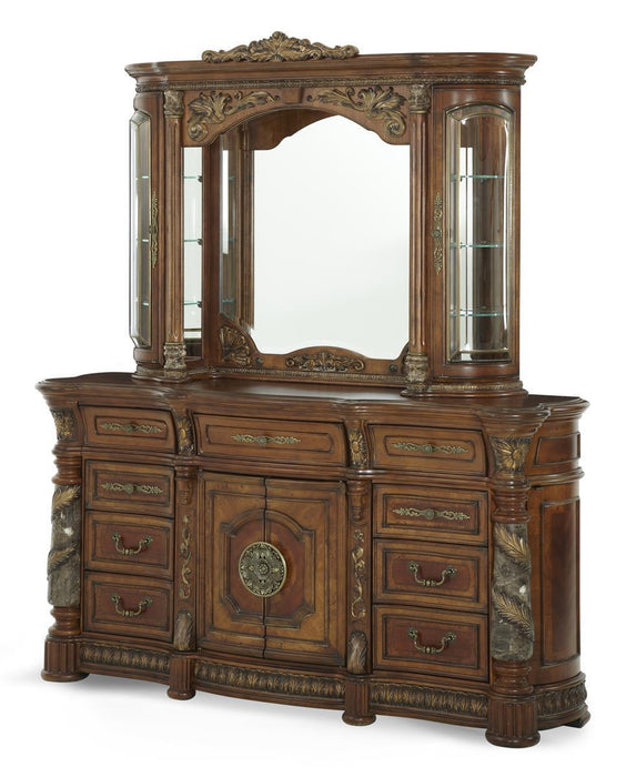 Villa Valencia Mirror with Lighting Box in Chestnut - Visions in Furniture (La Mirada, CA)