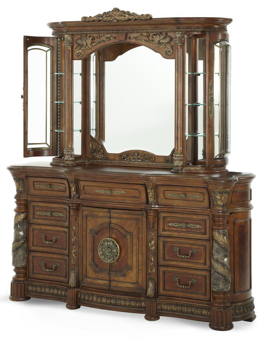 Villa Valencia Mirror with Lighting Box in Chestnut - Visions in Furniture (La Mirada, CA)