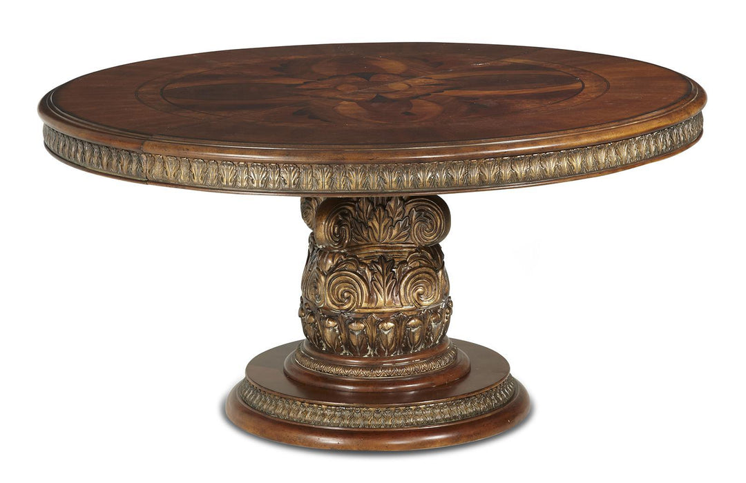 Villa Valencia Round Dining Table in Classic Chestnut 72001-55 - Visions in Furniture (La Mirada, CA)