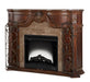 Windsor Court 2pc Fireplace w/Insert, Heater and LED Lights in Vintage Fruitwood - Visions in Furniture (La Mirada, CA)