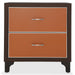 21 Cosmopolitan 2 Drawer Nightstand in Orange/Umber - Visions in Furniture (La Mirada, CA)