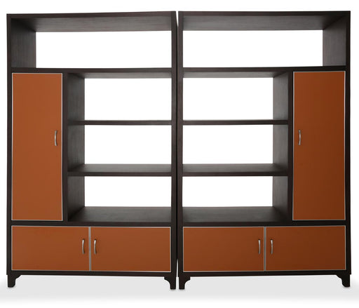 21 Cosmopolitan 2pc Bookcase in Umber/Orange - Visions in Furniture (La Mirada, CA)