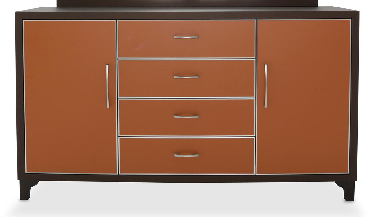 21 Cosmopolitan 4 Drawer Dresser in Orange/Umber - Visions in Furniture (La Mirada, CA)
