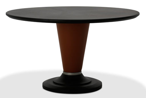 21 Cosmopolitan 54" Round Dining Table in Orange/Umber - Visions in Furniture (La Mirada, CA)