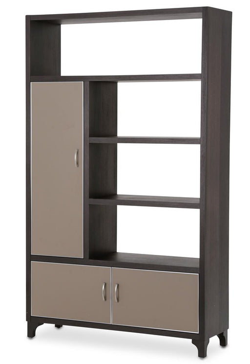 21 Cosmopolitan Left Bookcase in Taupe/Umber - Visions in Furniture (La Mirada, CA)
