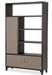 21 Cosmopolitan Left Bookcase in Taupe/Umber - Visions in Furniture (La Mirada, CA)