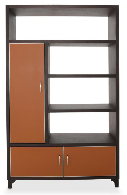 21 Cosmopolitan Left Bookcase in Umber/Orange - Visions in Furniture (La Mirada, CA)
