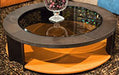 21 Cosmopolitan Round Cocktail Table in Umber/Orange - Visions in Furniture (La Mirada, CA)