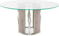 Camden Court Round 60" Glass Dining Table in Pearl - Visions in Furniture (La Mirada, CA)