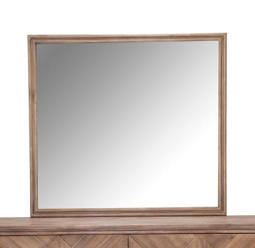 Hudson Ferry Mirror in Driftwood (Brown Fabric) - Visions in Furniture (La Mirada, CA)