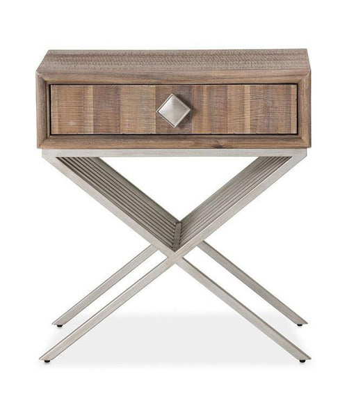 Hudson Ferry Side Table w/ Drawer in Driftwood - Visions in Furniture (La Mirada, CA)