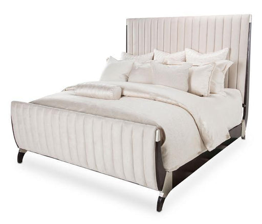Paris Chic California King Channel Tufted Sleigh Bed in Espresso - Visions in Furniture (La Mirada, CA)