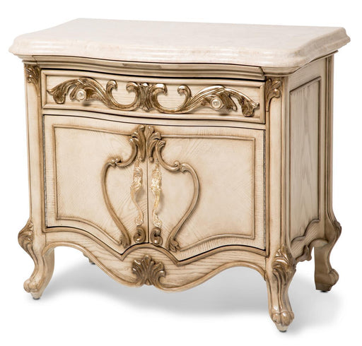 Platine de Royale 2 Door Nightstand in Champagne - Visions in Furniture (La Mirada, CA)