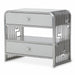 Roxbury Park 2 Drawer Nightstand in Stainless Steel - Visions in Furniture (La Mirada, CA)