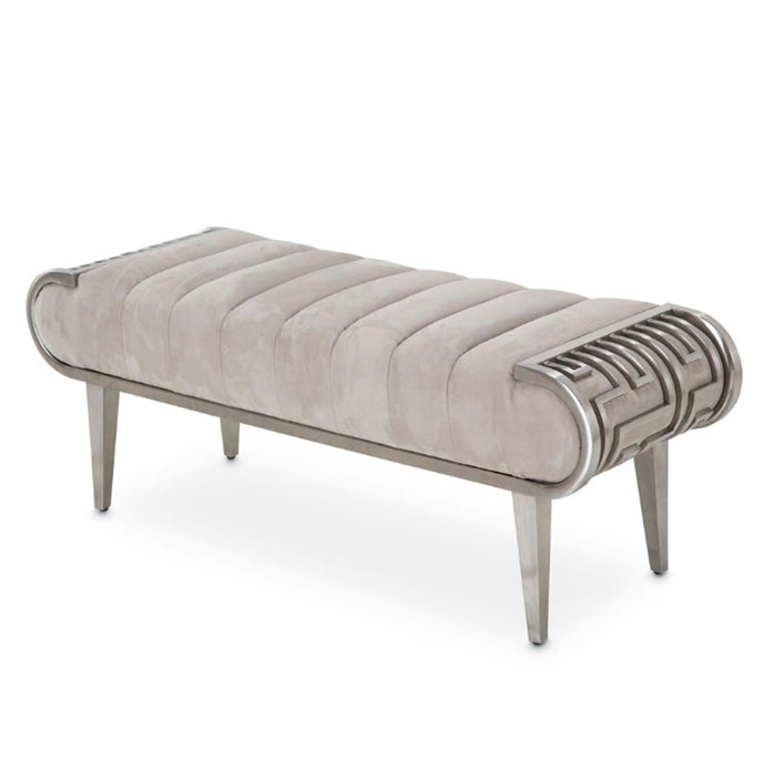 Roxbury Park Channel Tufted Bed Bench in Stainless Steel - Visions in Furniture (La Mirada, CA)